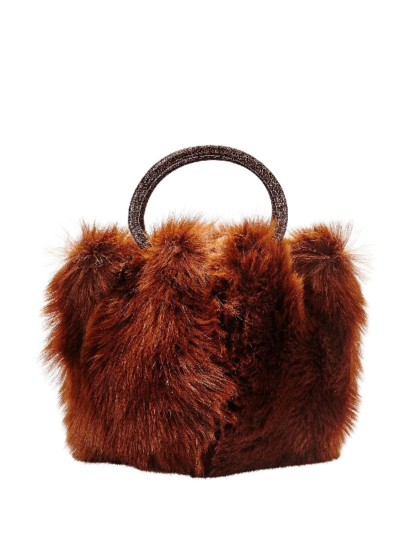 Gia Shearling Mini Bucket Handbag