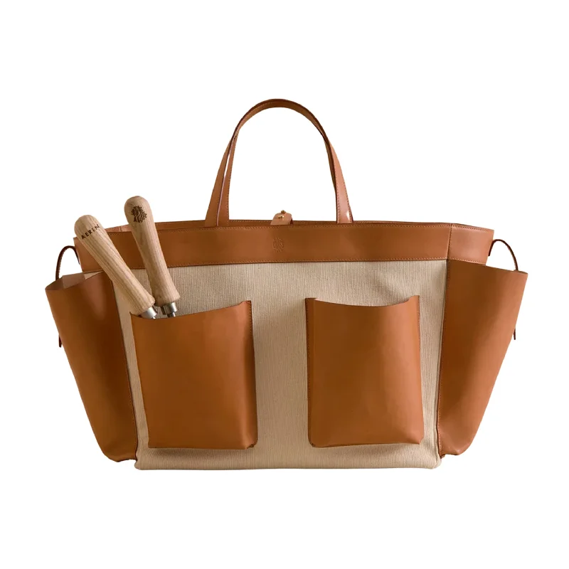 Mark Cross for AERIN Garden Tote with Sneeboer Tools