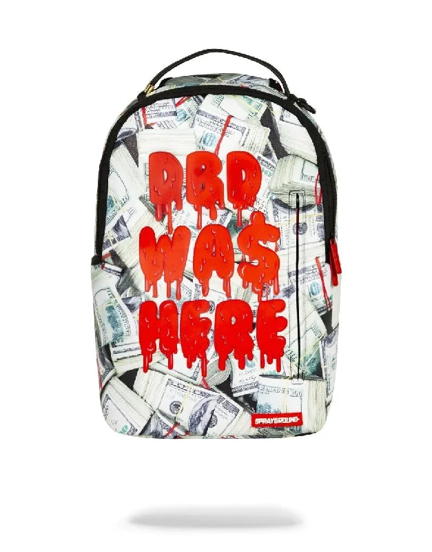 Sprayground Backpack DBD WAS HERE IN RED BLOOD ON MONEY PATTERN Green