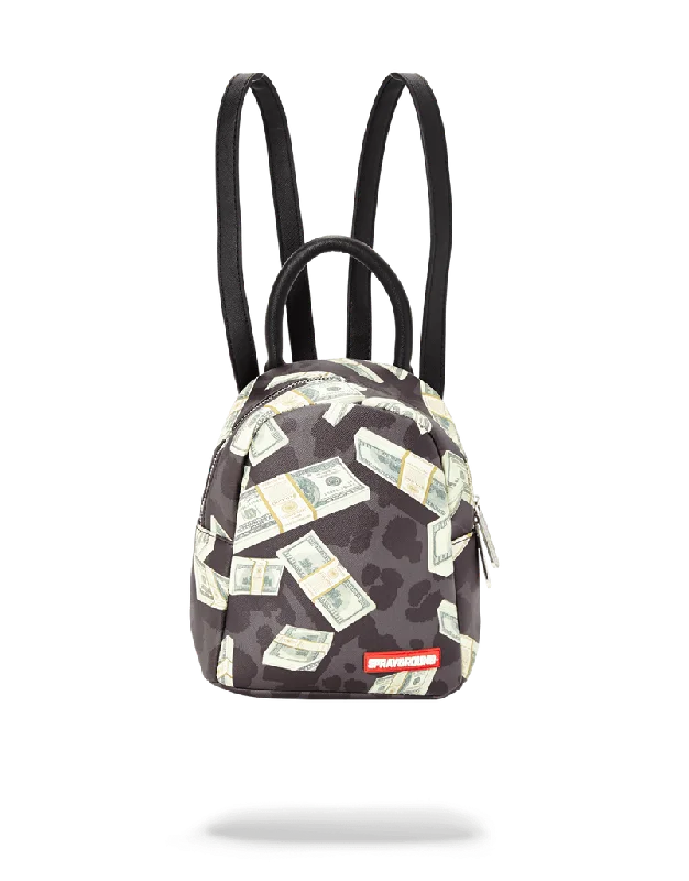 Sprayground Backpack MONEY ON BLACK LEOPARD PRINT MINI Black