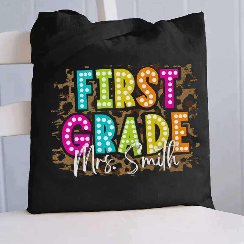 Personalized Grade And Name Shopping Tote Bag