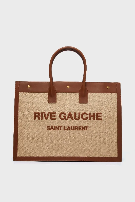 Saint Laurent Natural Sand Rive Gauche Tote Bag