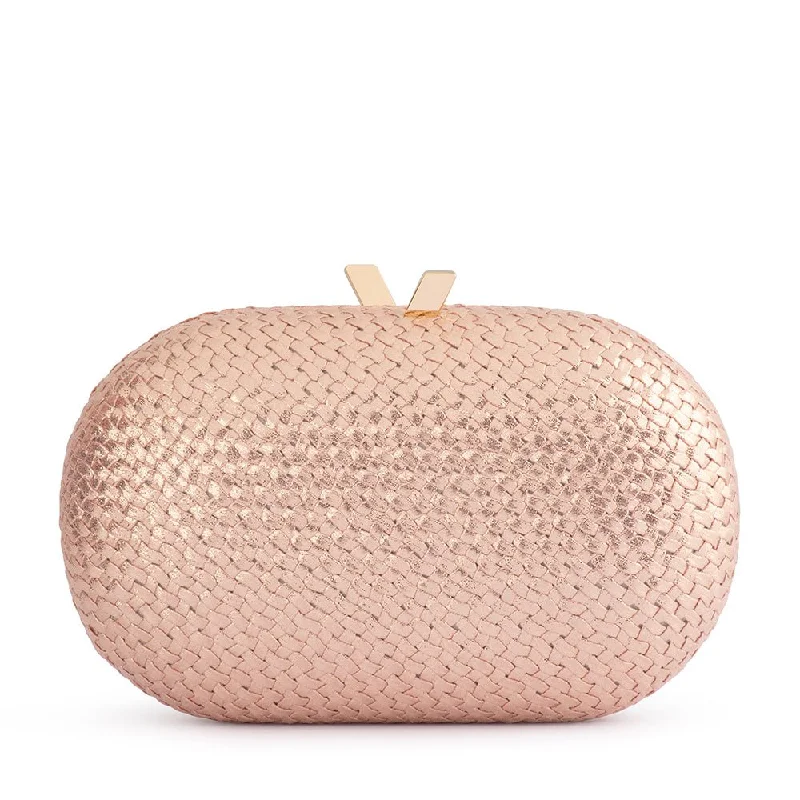 LUCIA Woven Oval Clutch