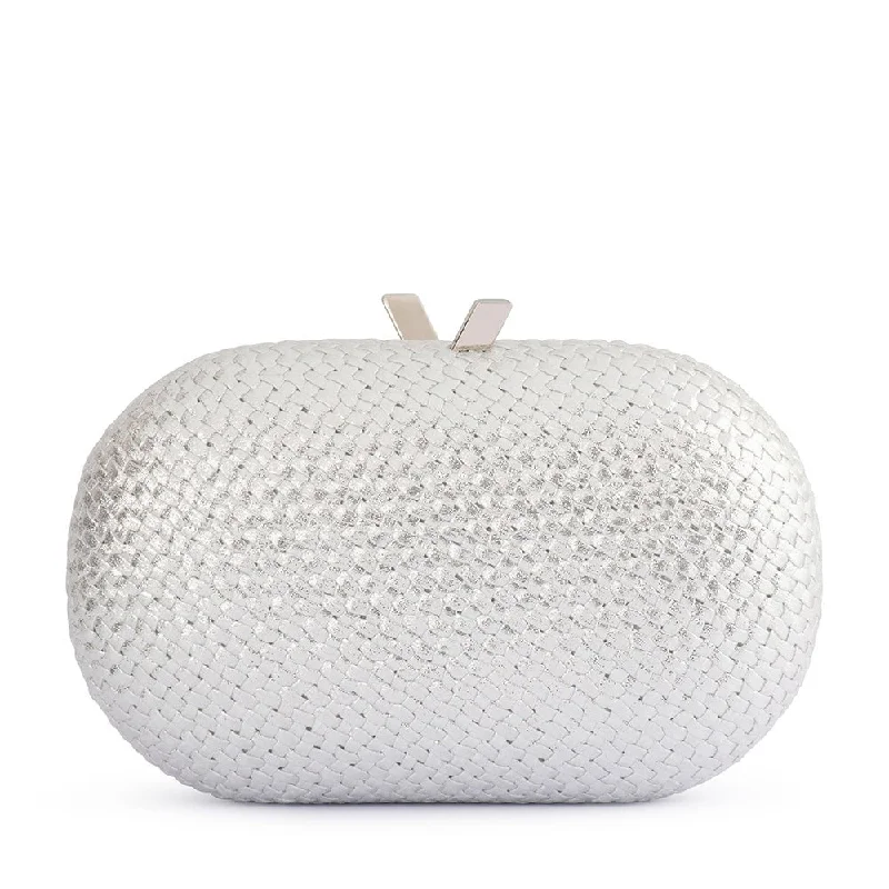 LUCIA Woven Oval Clutch