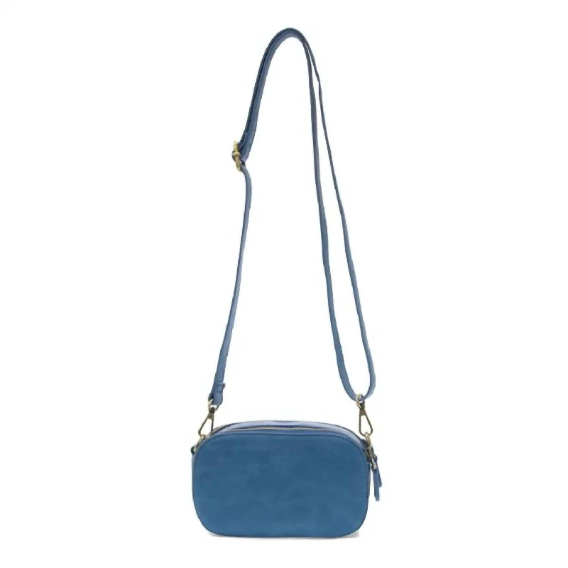 Layne Double Zip Mini Camera Crossbody Bag In Blue