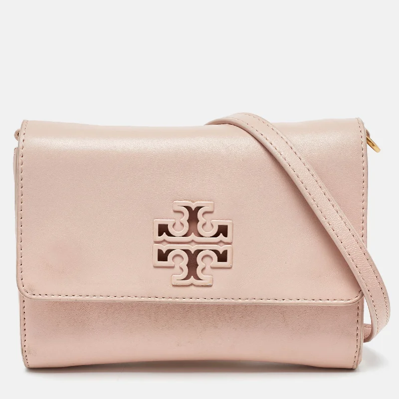 Tory Burch Leather Britten Flap Crossbody Bag