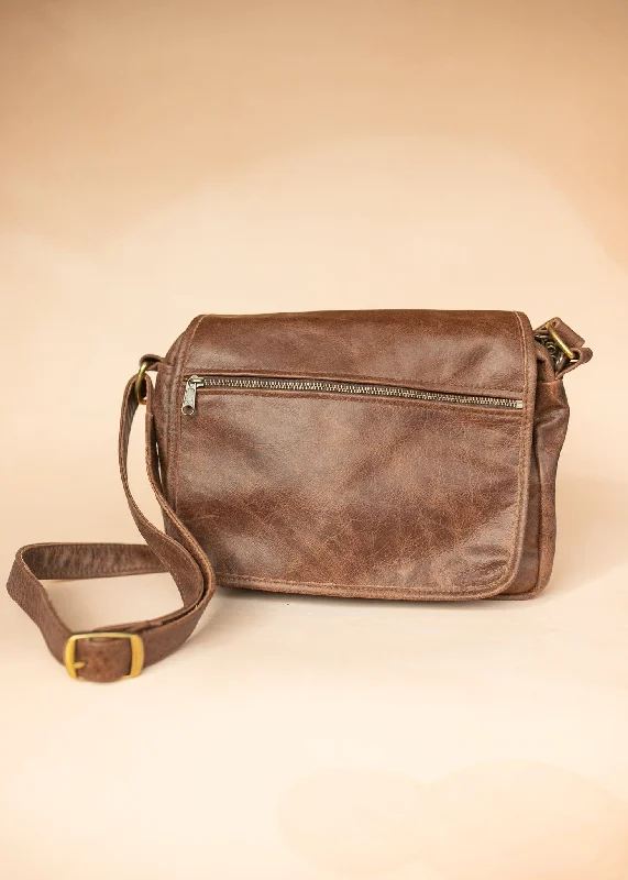 Zeuss Satchel - Cowhide - Premium Marble Brown