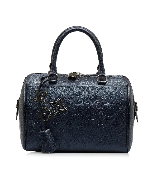 Louis Vuitton Speedy Bandouliere 25 Monogram Leather Handbag Marine