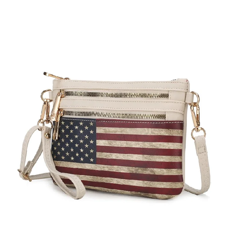 Alisson Vegan Leather Women’s FLAG Crossbody/Wristlet Bag