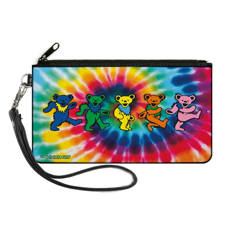 Canvas Zipper Wallet - LARGE - Grateful Dead Dancing Bears Swirl Multi Color