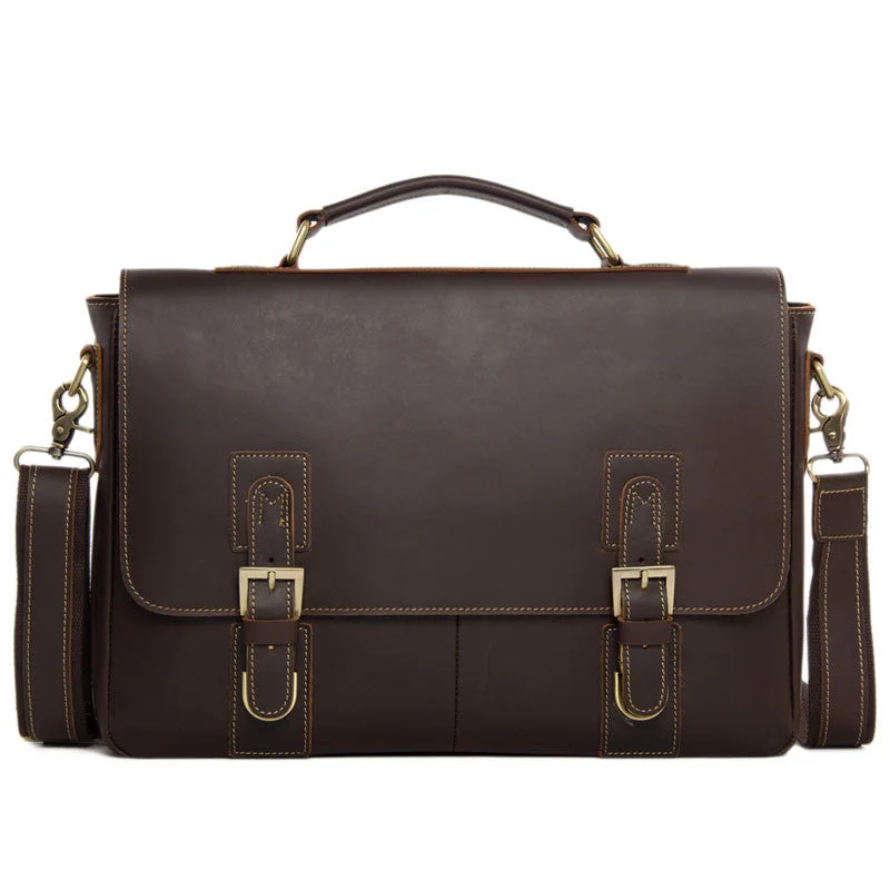 Vintage Leather Messenger Bags, Mens Leather Briefcase