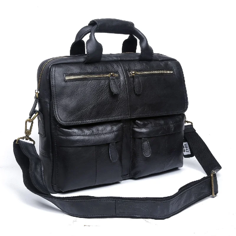 Genuine Leather Mens Cool Messenger Bag Briefcase Chest Bag Bike Bag Cycling Bag for men