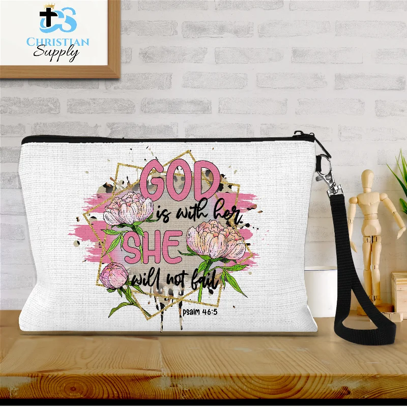 God is Within Her She Will Not Fall 5 Wristlet