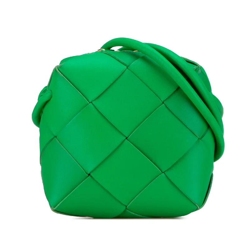 Green Bottega Veneta Mini Lambskin Intrecciato Cassette Camera Bag