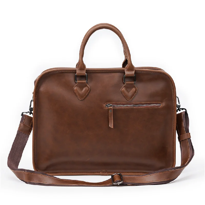 Men's Vintage Leather Briefcase Shoulder Bag