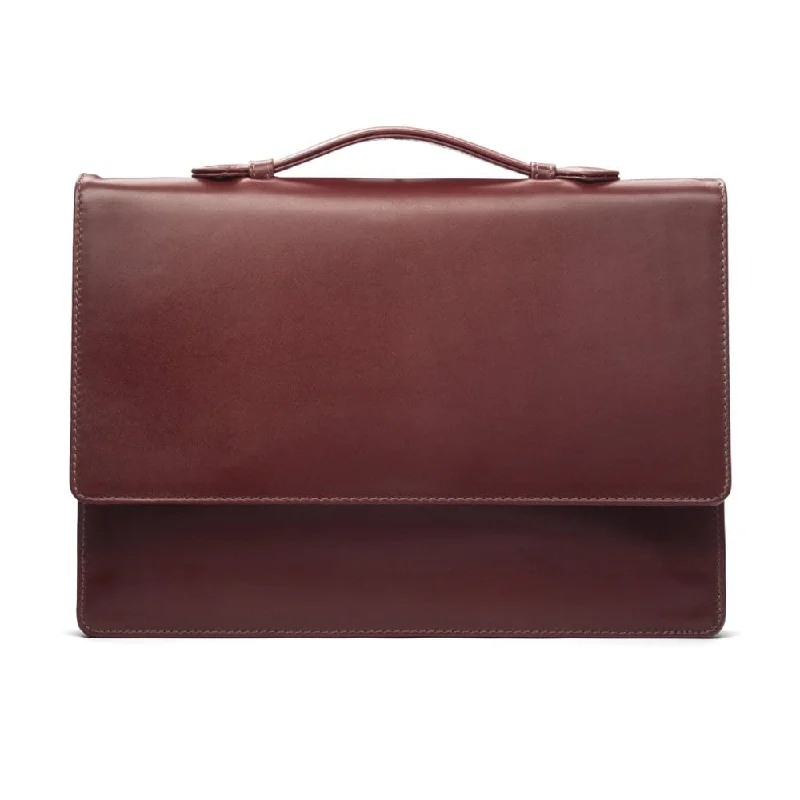 Oxford Leather Briefcase - Dark Tan