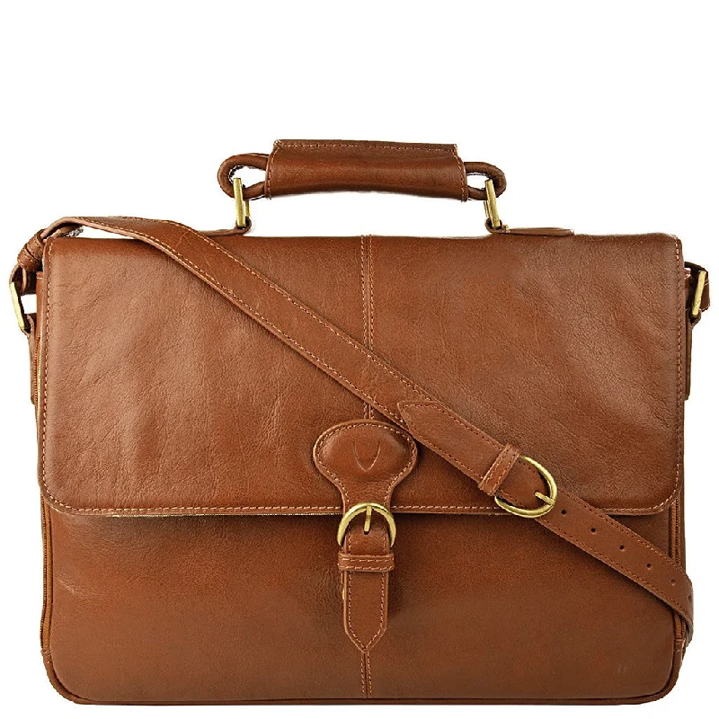 Parker Leather Medium Briefcase in Tan