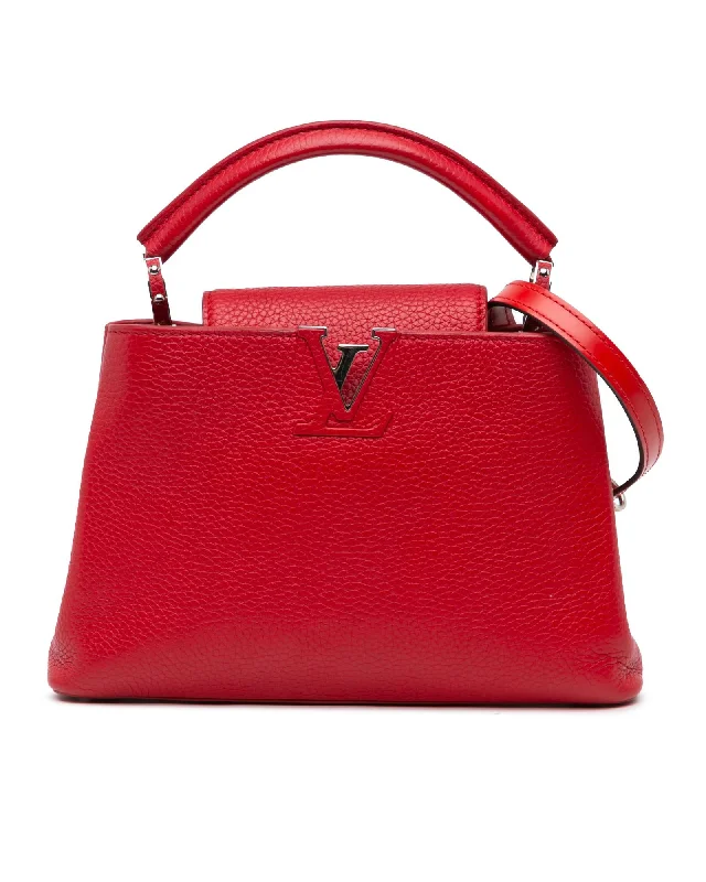 Leather Top Handle Bag with Detachable Strap and Interior Pockets