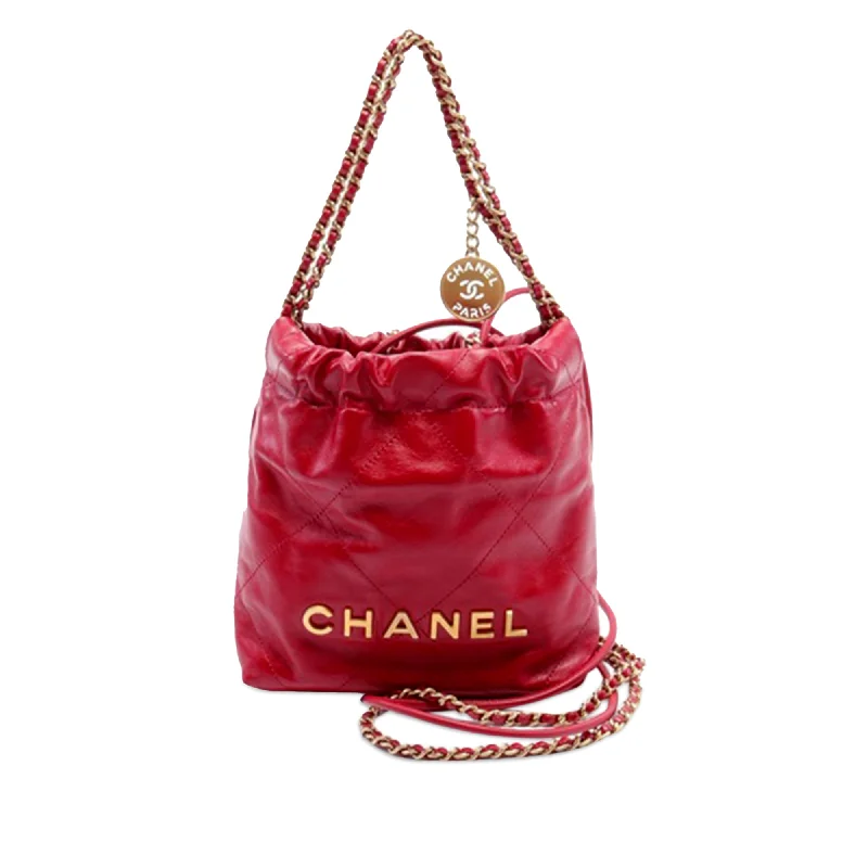 Red Chanel Mini Calfskin 22 Satchel