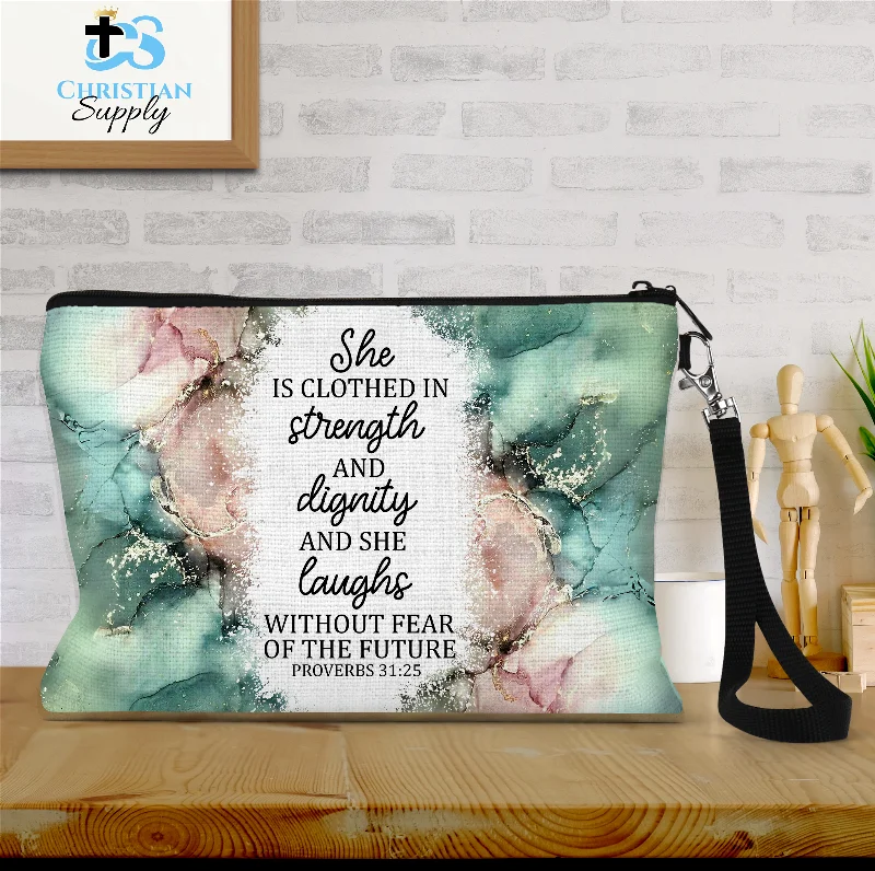 She is Clothed in Strength and Dignity Wristlet