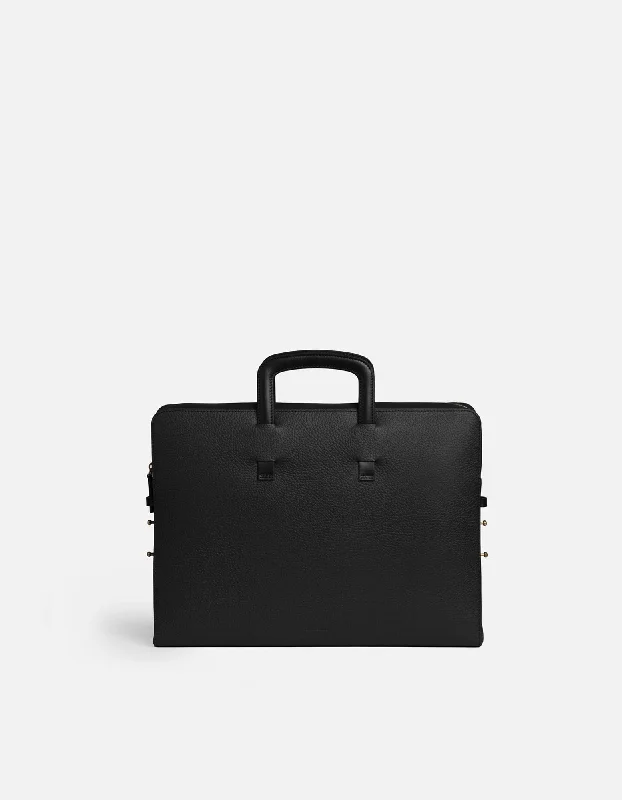 Slim Briefcase, Textured Black