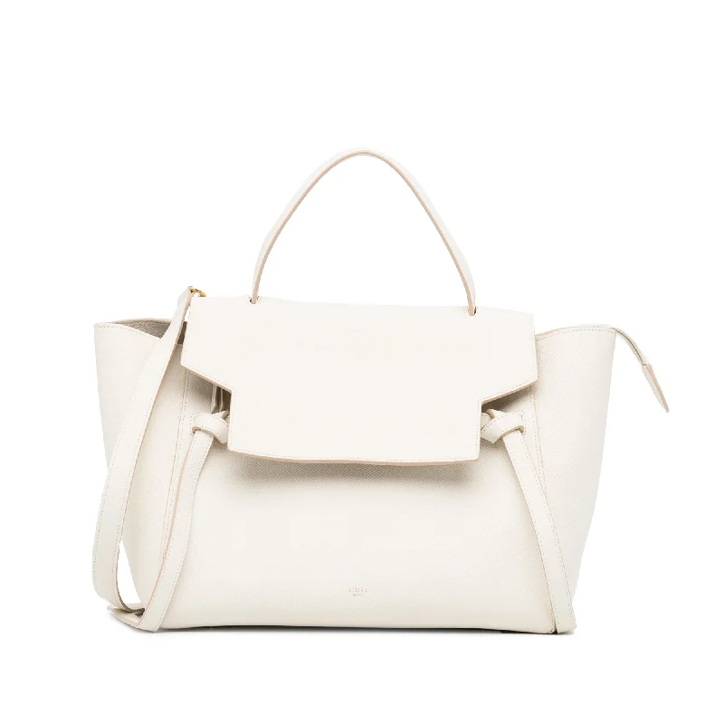 White Celine Mini Belt Satchel