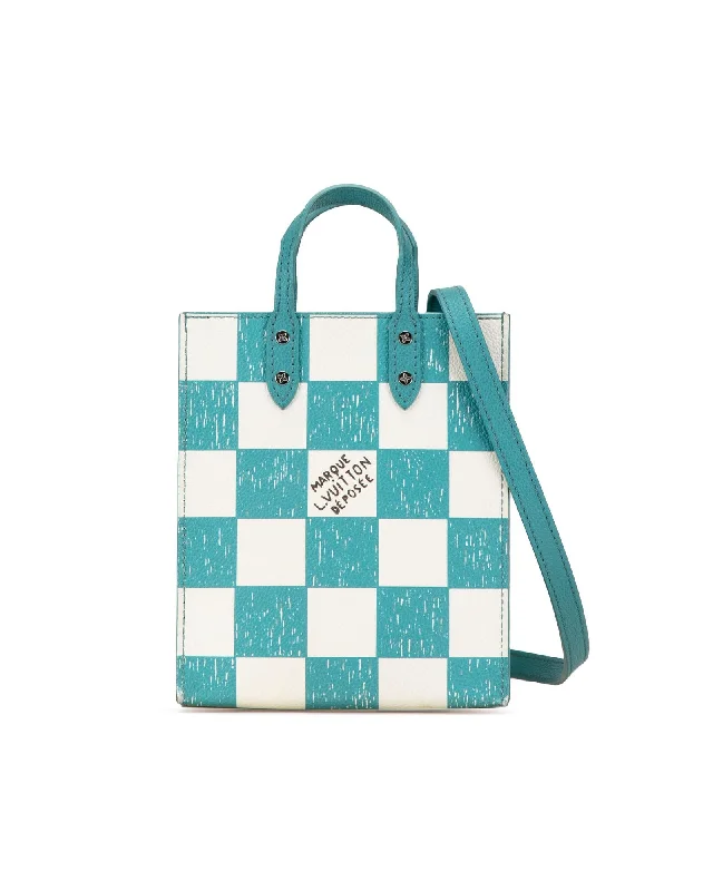 Damier Checkerboard Sac Plat XS with Rolled Handles and Detachable Strap