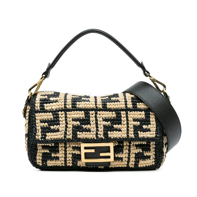 Fendi Zucca Raffia Baguette Satchel (SHG-nNJ0YF)