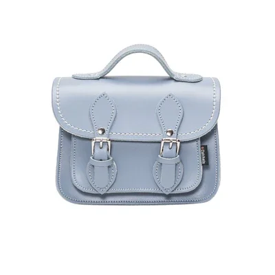 Handmade Leather Micro Satchel - Lilac Grey