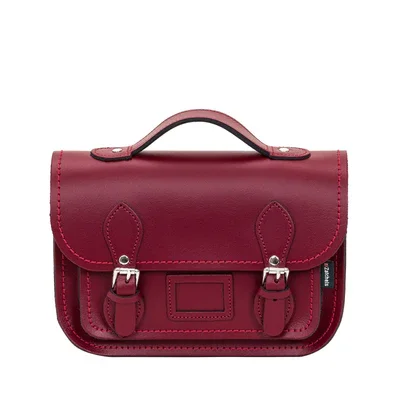 Leather Midi Satchel - Oxblood