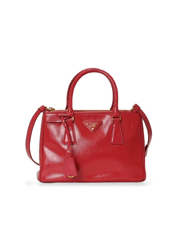 SMALL SAFFIANO LUX DOUBLE ZIP SATCHEL